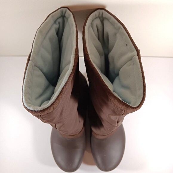 Crocs Boots Womens 6W Brown Claire Winter Snow Rain Insulated Waterproof Pull On - Picture 5 of 11